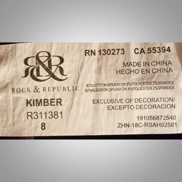 Rock & Republic Kimber side zippers shorts size 8 - Picture 7 of 8